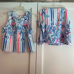 Lilly Pulitzer Two-Piece Shirt & Skort Set Sz 2